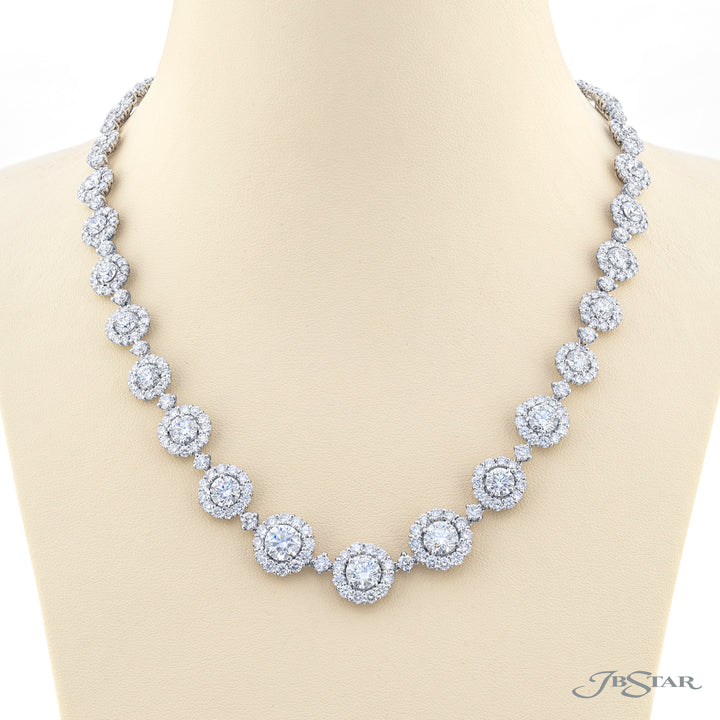 Platinum Round Diamond Certified Necklace