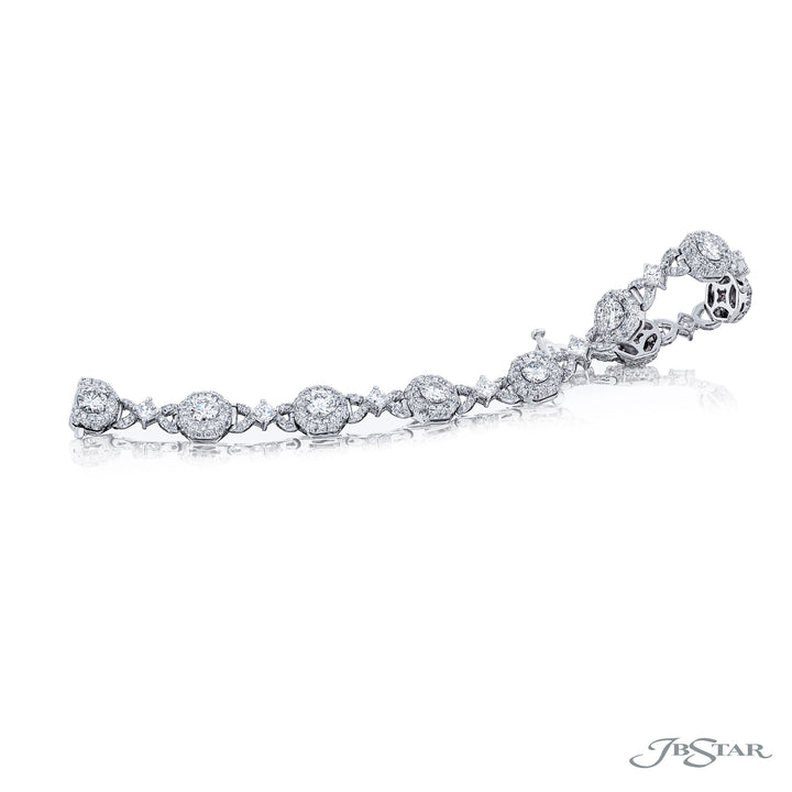 Platinum Radiant-Cut and Round Diamond Bracelet