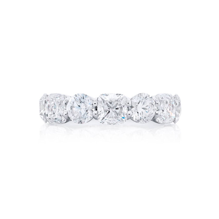 Platinum Radiant-Cut & Round Diamond Band
