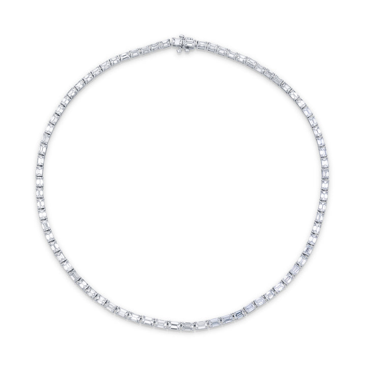 Platinum Emerald-Cut Diamond Necklace