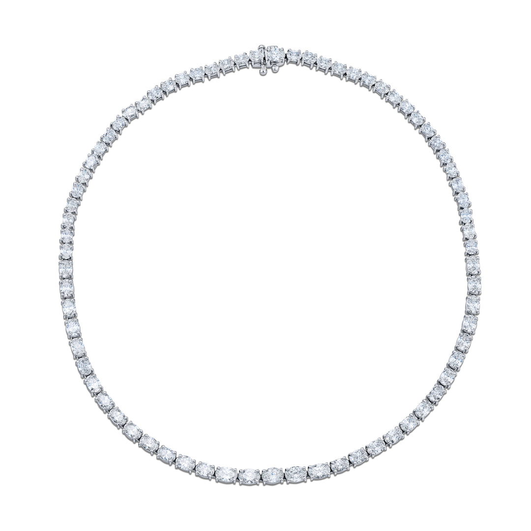 Platinum Oval Diamond Necklace