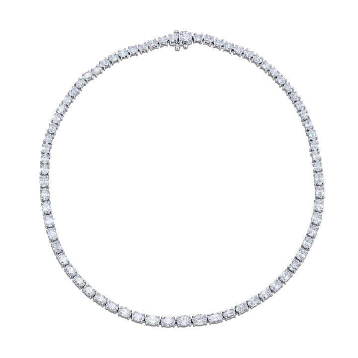 Platinum Oval Diamond Necklace