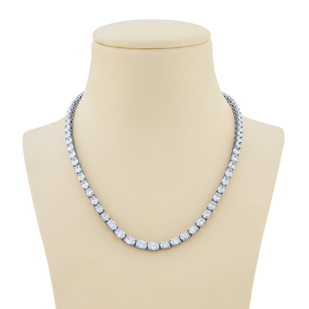 Platinum Oval Diamond Necklace