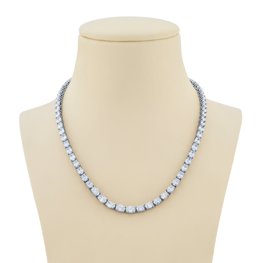 Platinum Oval Diamond Necklace