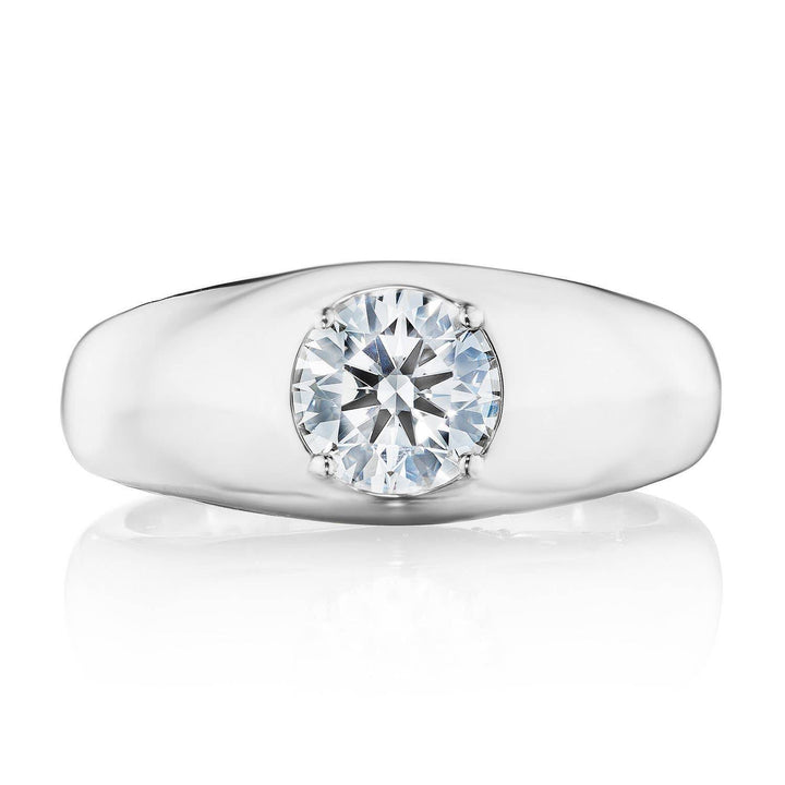 Domed Round Cut Diamond Ring