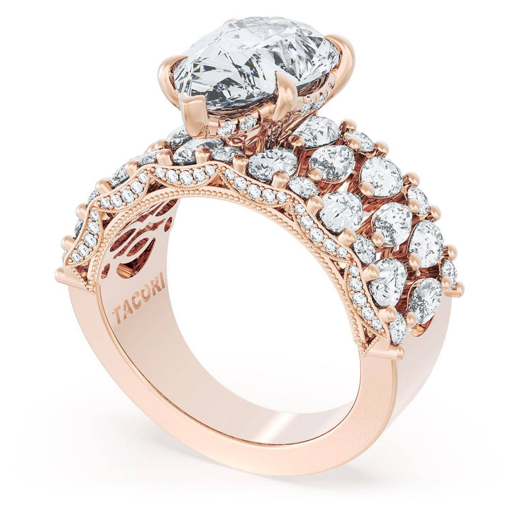 Pear Solitaire Engagement Ring w/ North South Marquise & Pear Band