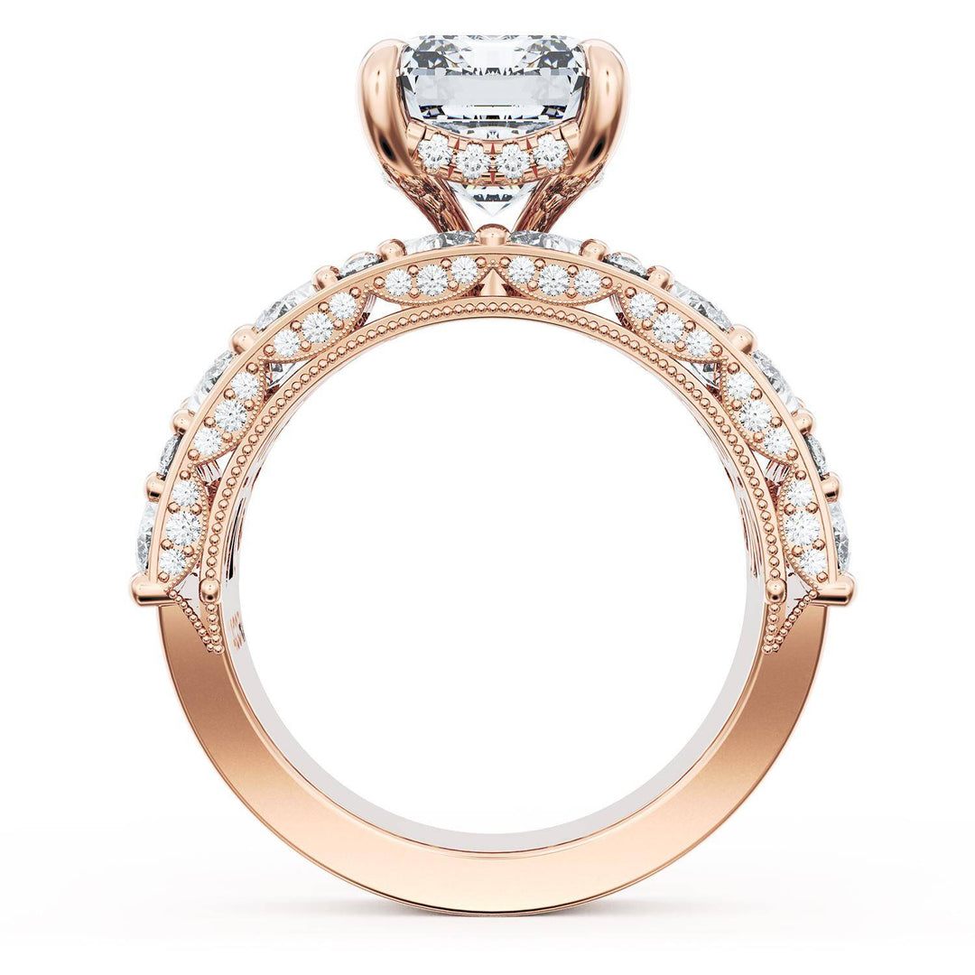 Emerald Solitaire Engagement Ring w/ Marquise & Pear Band