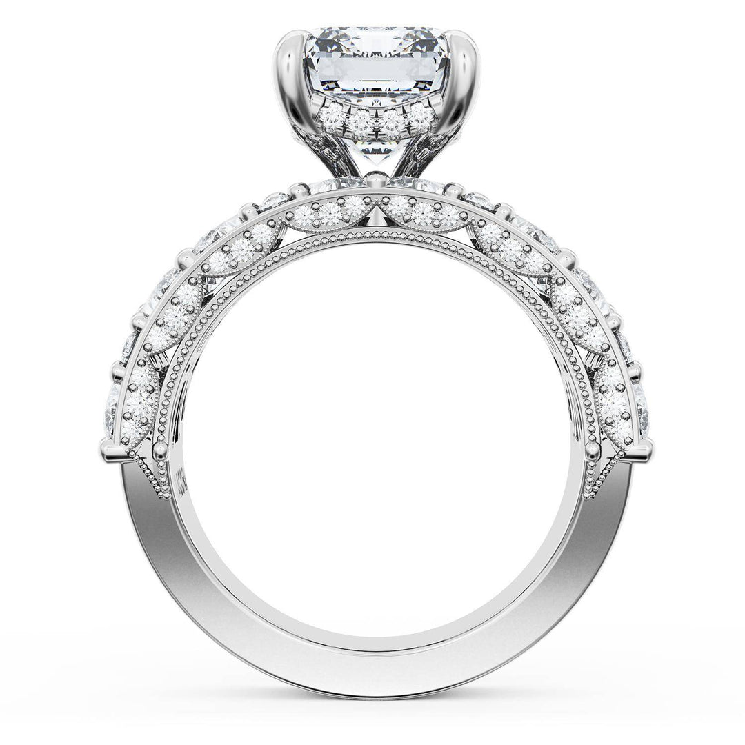 Emerald Solitaire Engagement Ring w/ Marquise & Pear Band