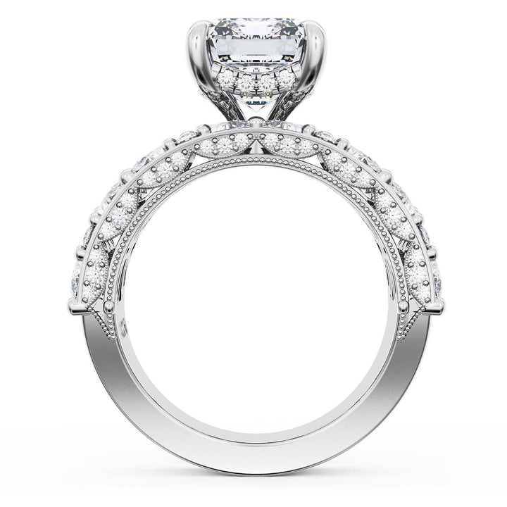 Emerald Solitaire Engagement Ring w/ Marquise & Pear Band