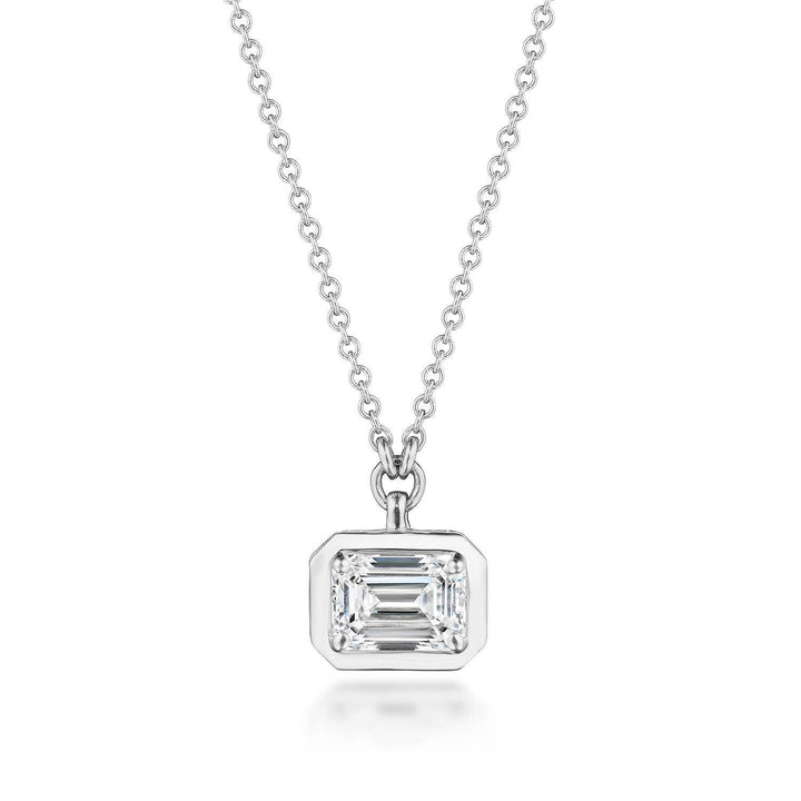 Emerald Cut Diamond Necklace