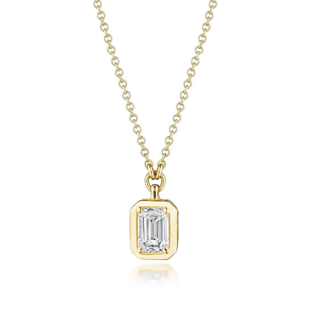 Emerald Cut Diamond Necklace
