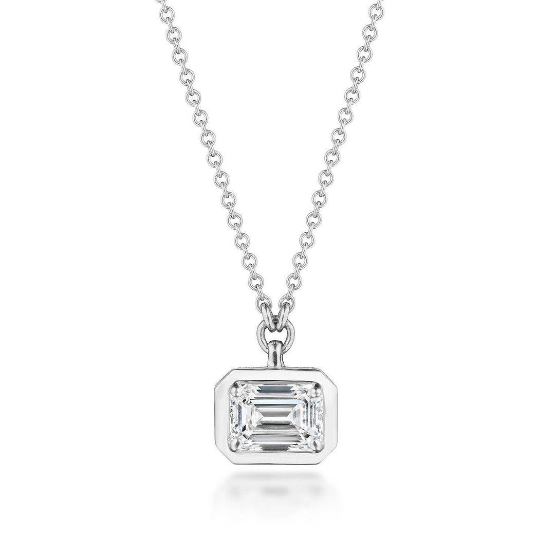 Emerald Cut Diamond Necklace