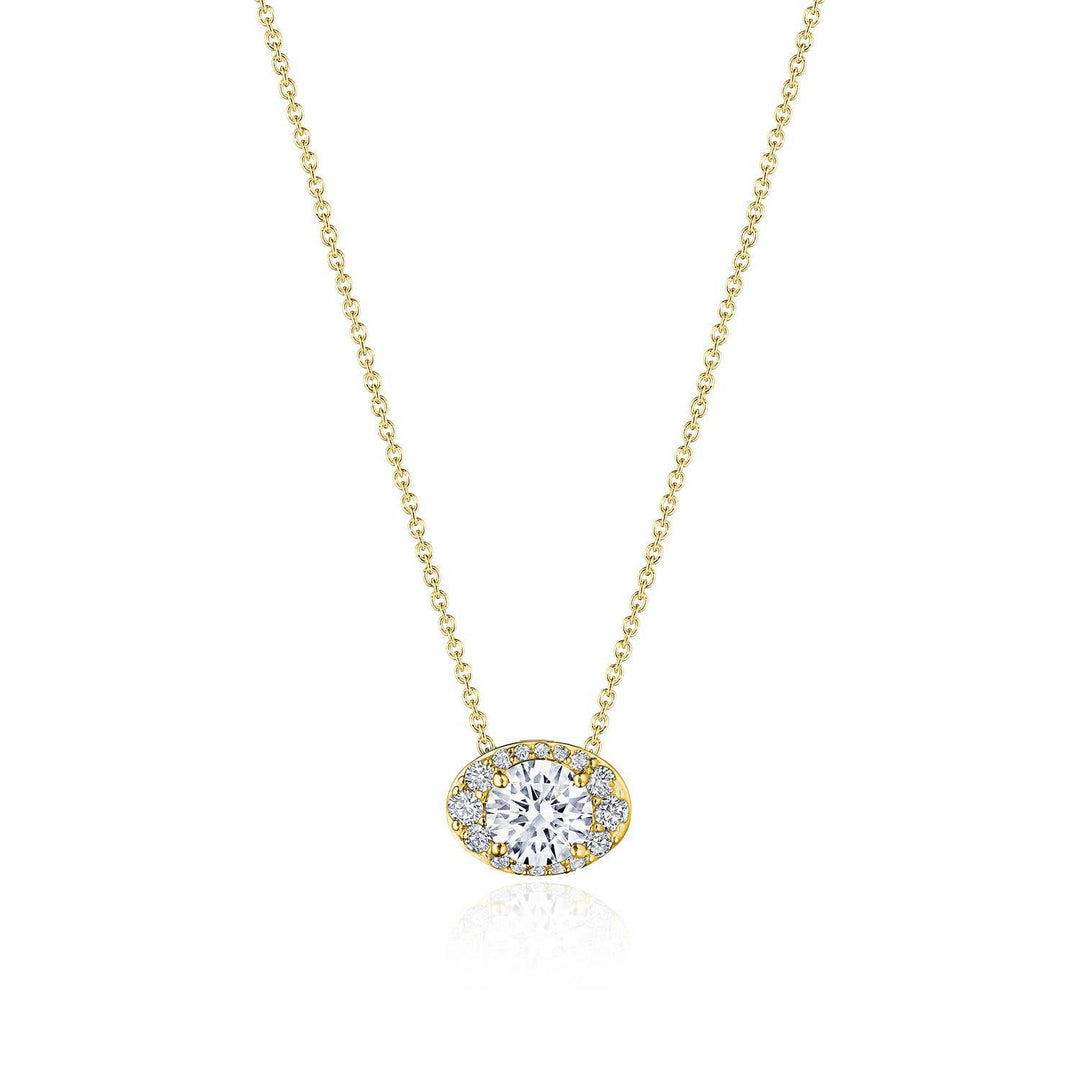17"" Horizontal Oval Bloom Diamond Necklace