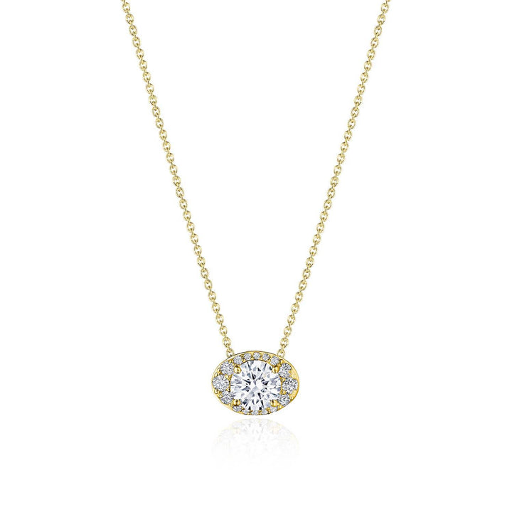 17"" Horizontal Oval Bloom Diamond Necklace