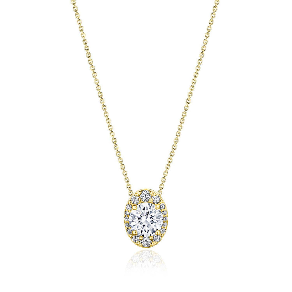 17"" Vertical Oval Bloom Diamond Necklace