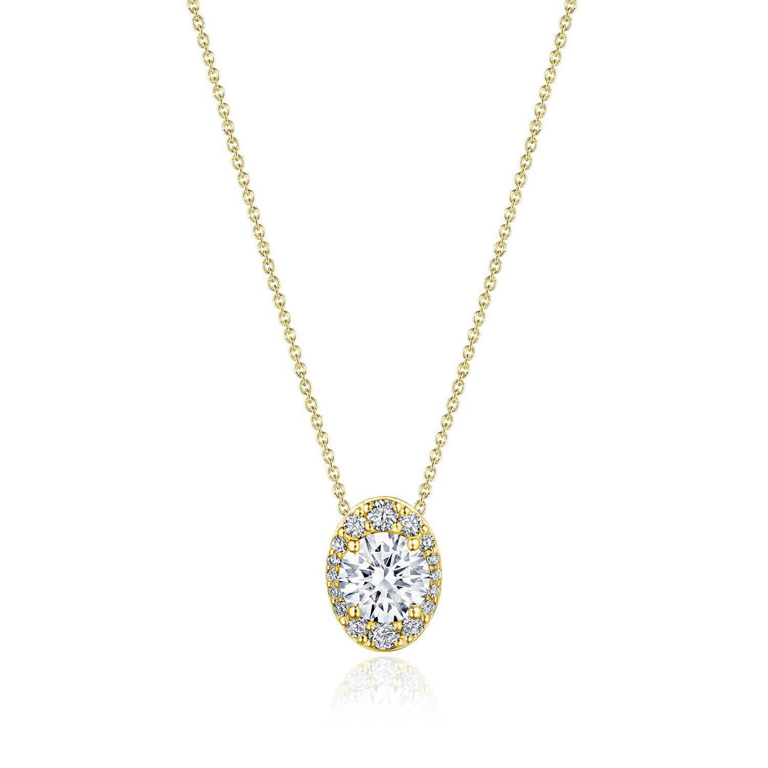 17"" Vertical Oval Bloom Diamond Necklace