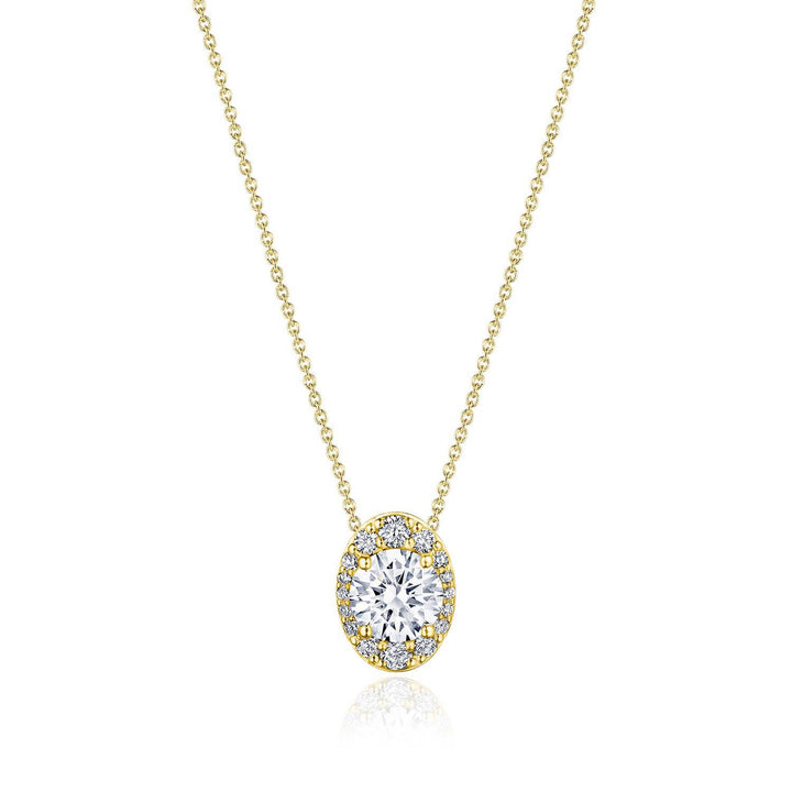17"" Vertical Oval Bloom Diamond Necklace