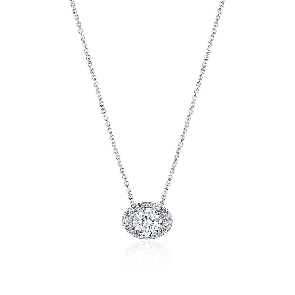 17"" Horizontal Oval Bloom Diamond Necklace