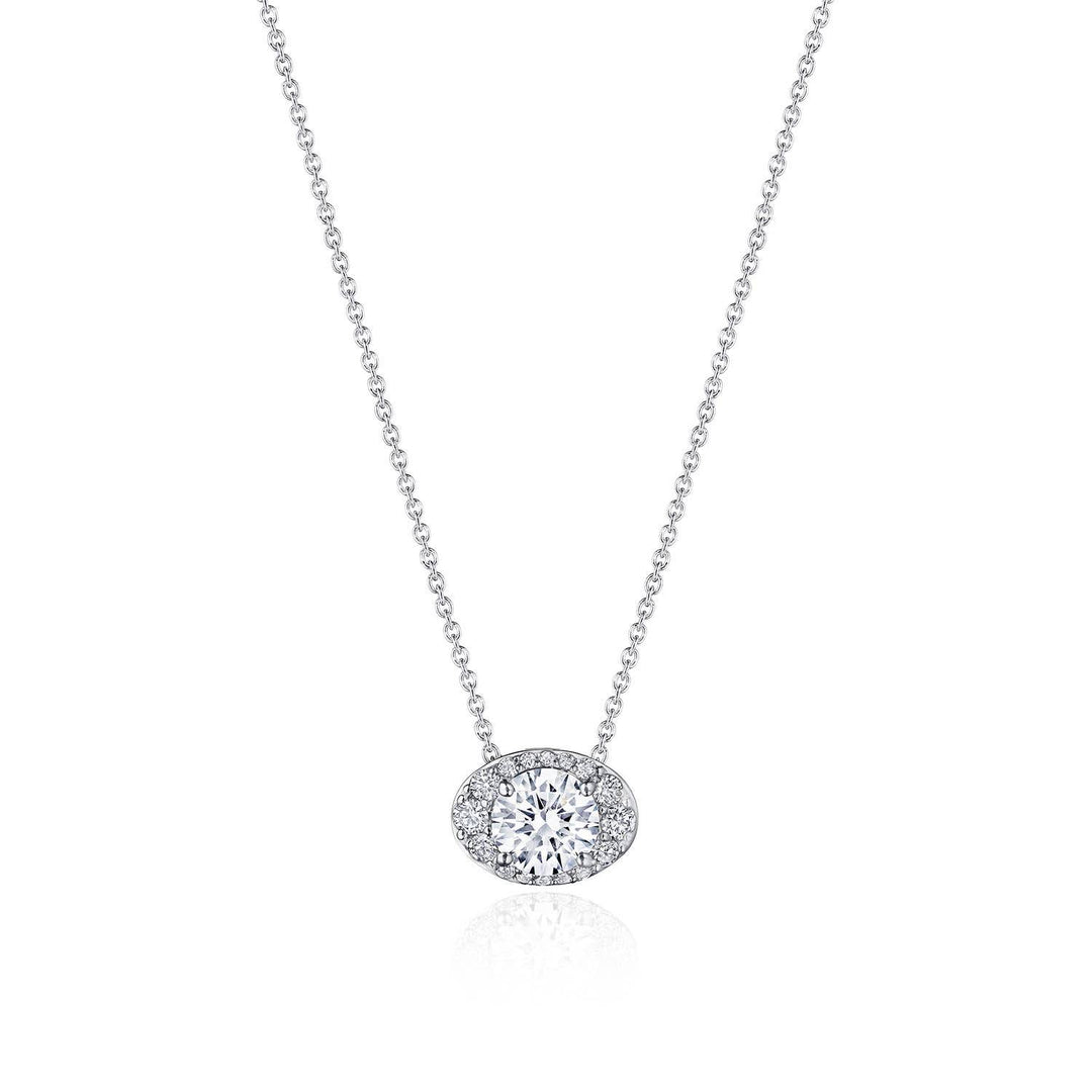 17"" Horizontal Oval Bloom Diamond Necklace