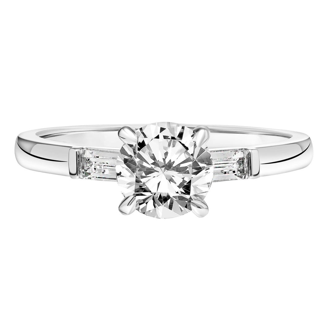 Classic 3-Stone Engagement Ring.  Center Stone is not included.