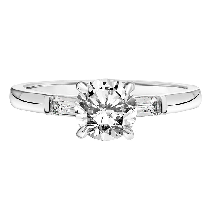 Classic 3-Stone Engagement Ring.  Center Stone is not included.