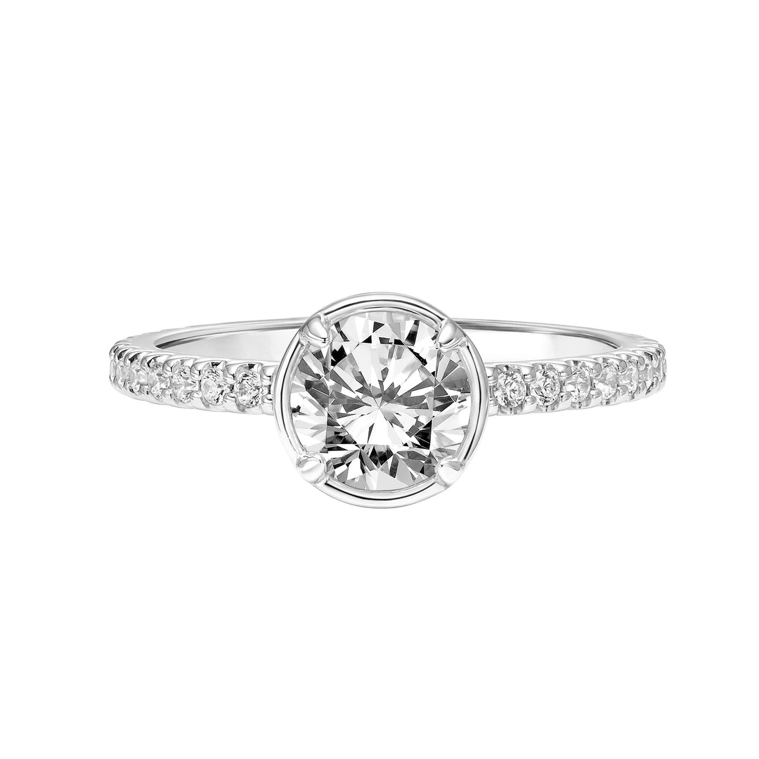 Contemporary Bezel Engagement Ring.  Center Stone is not included.