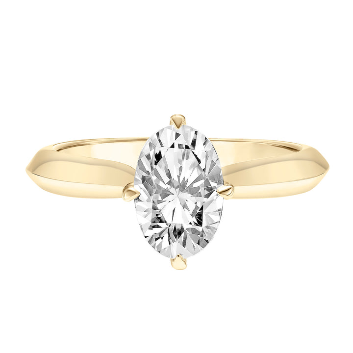 Classic Solitaire Engagement Ring with Catheral Setting and Knife Edge Polished Shank.  Center Stone is not included.