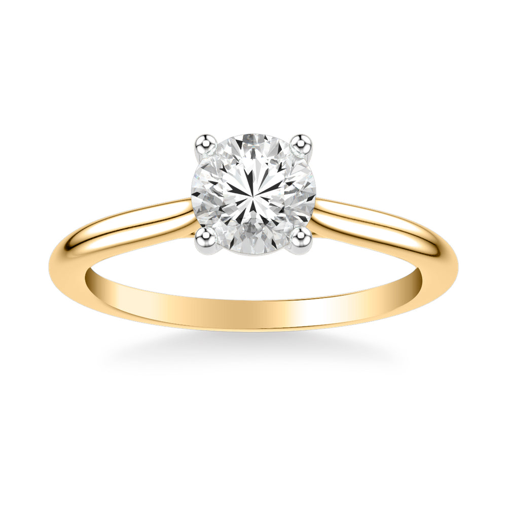 Classic Cathedral Setting Solitaire Engagement Ring with Polished Shank.  Center Stone is not included.