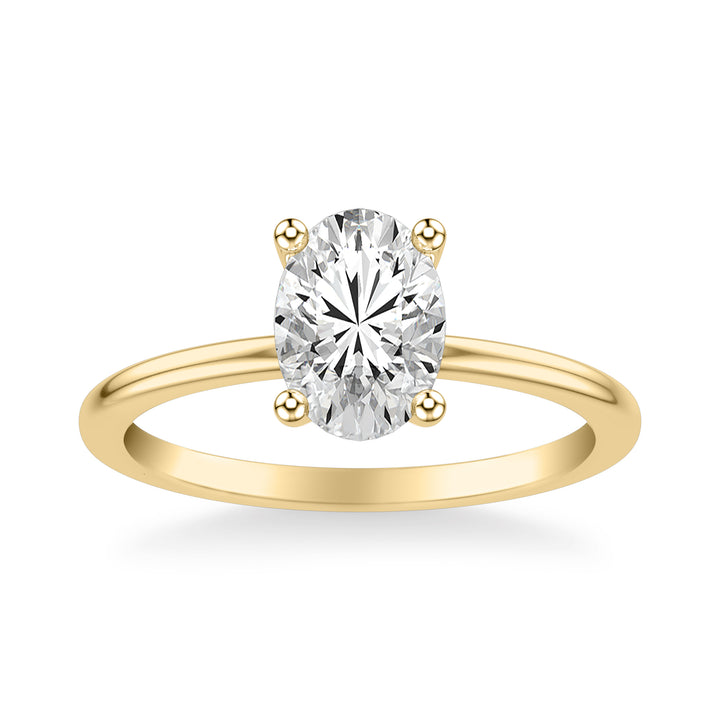 Classic Solitaire Engagement Ring with Polished Shank.  Center Stone is not included.
