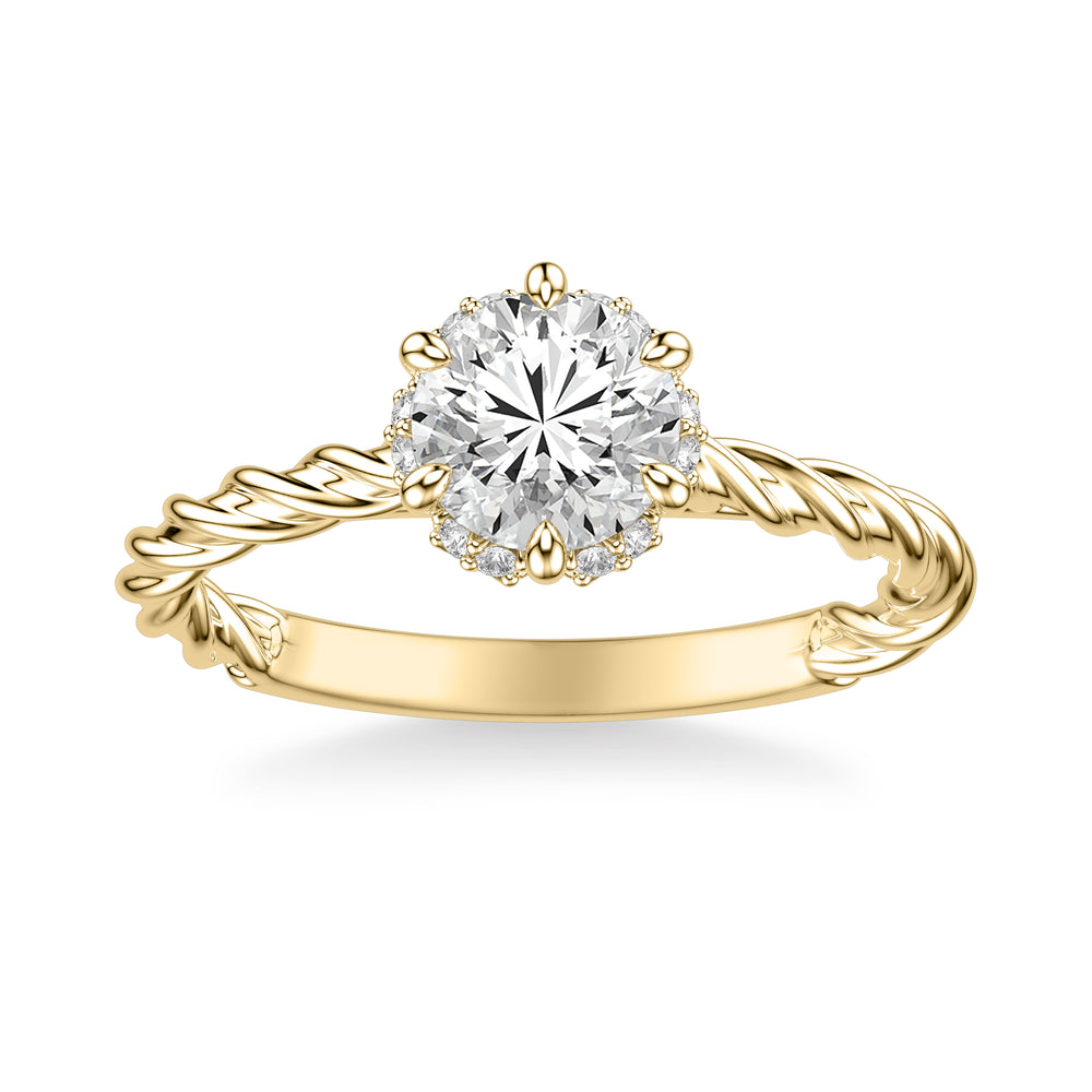 Contemporary Twist Diamond Engagement Ring.  Center Stone is not included.