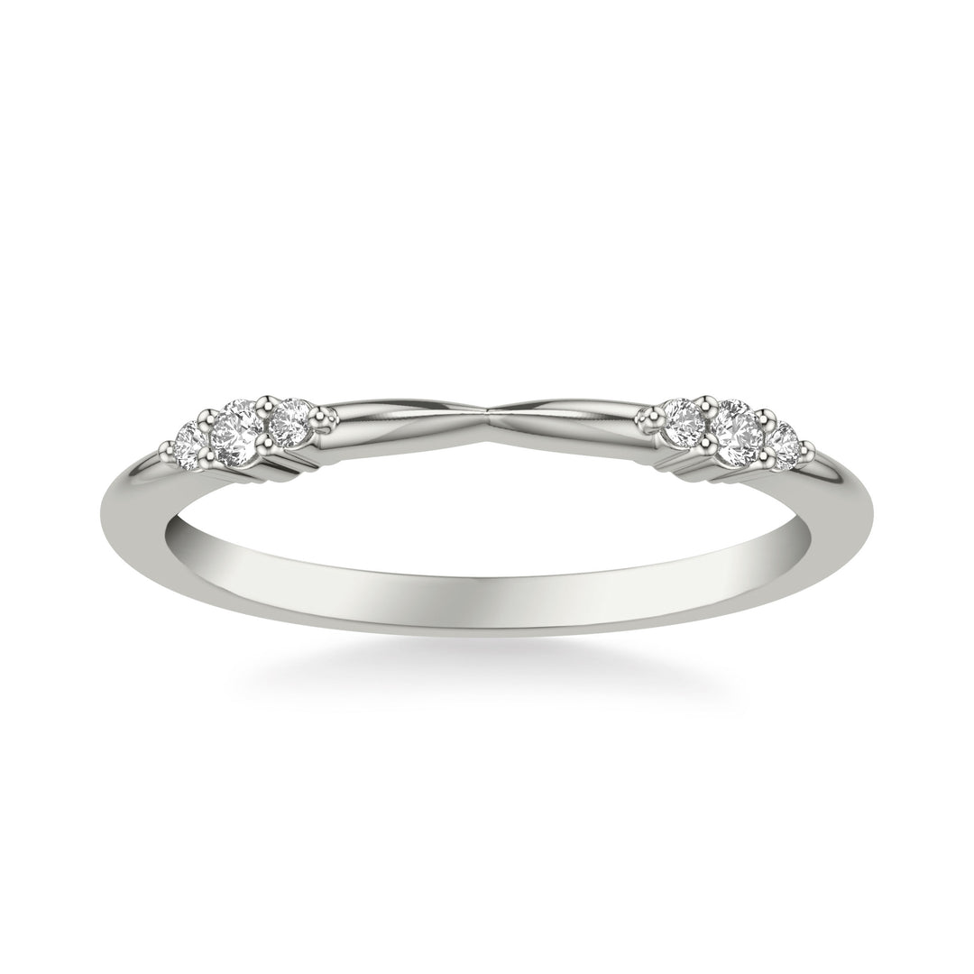 Contemporary Wedding Band with Diamond Cluster Accents