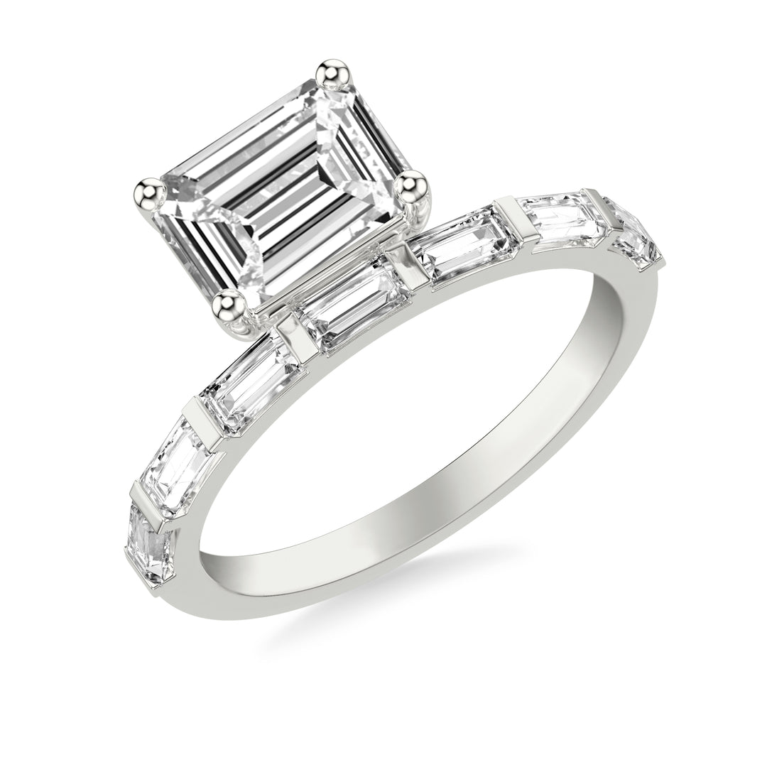 Contemporary Engagement Ring.  Center Stone is not included.