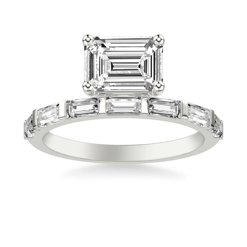 Contemporary Engagement Ring.  Center Stone is not included.