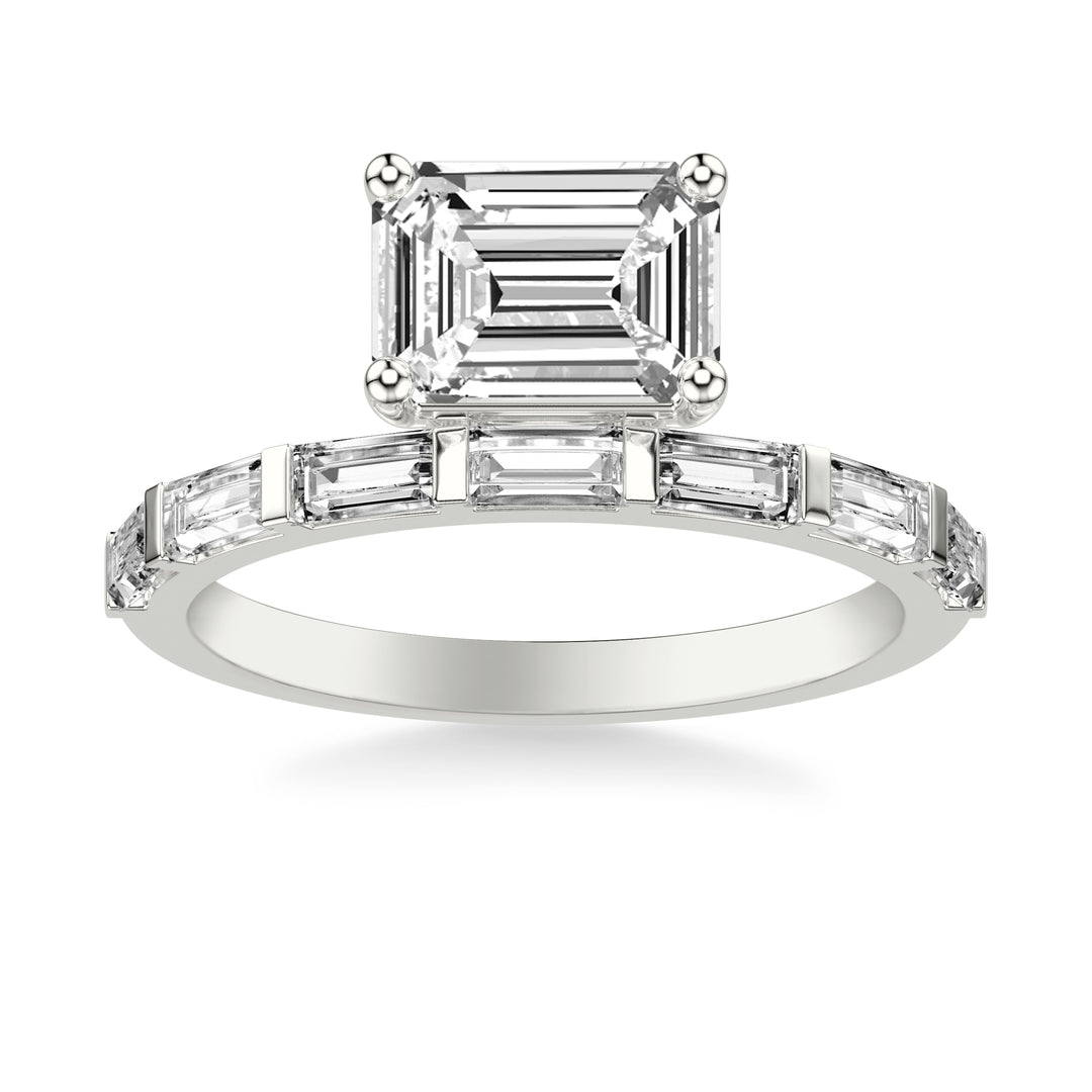 Contemporary Engagement Ring.  Center Stone is not included.
