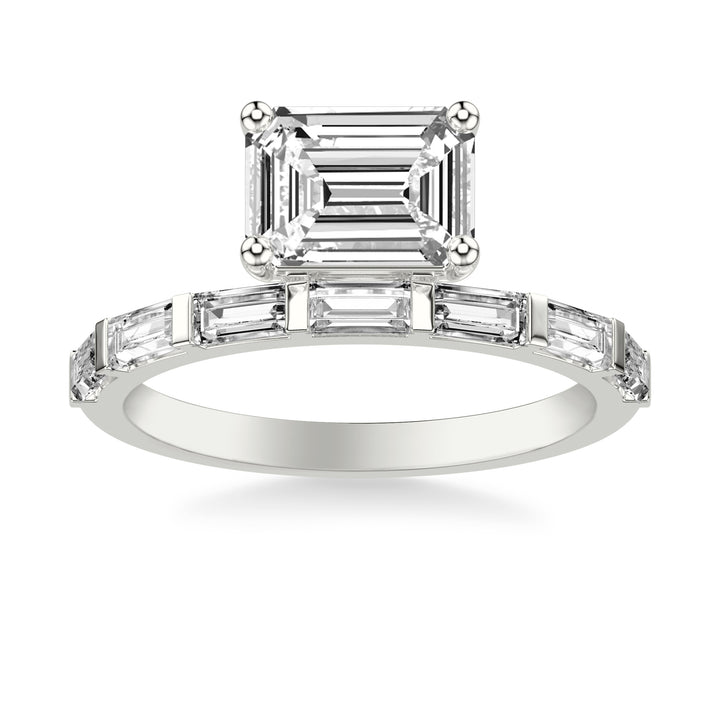 Contemporary Engagement Ring.  Center Stone is not included.