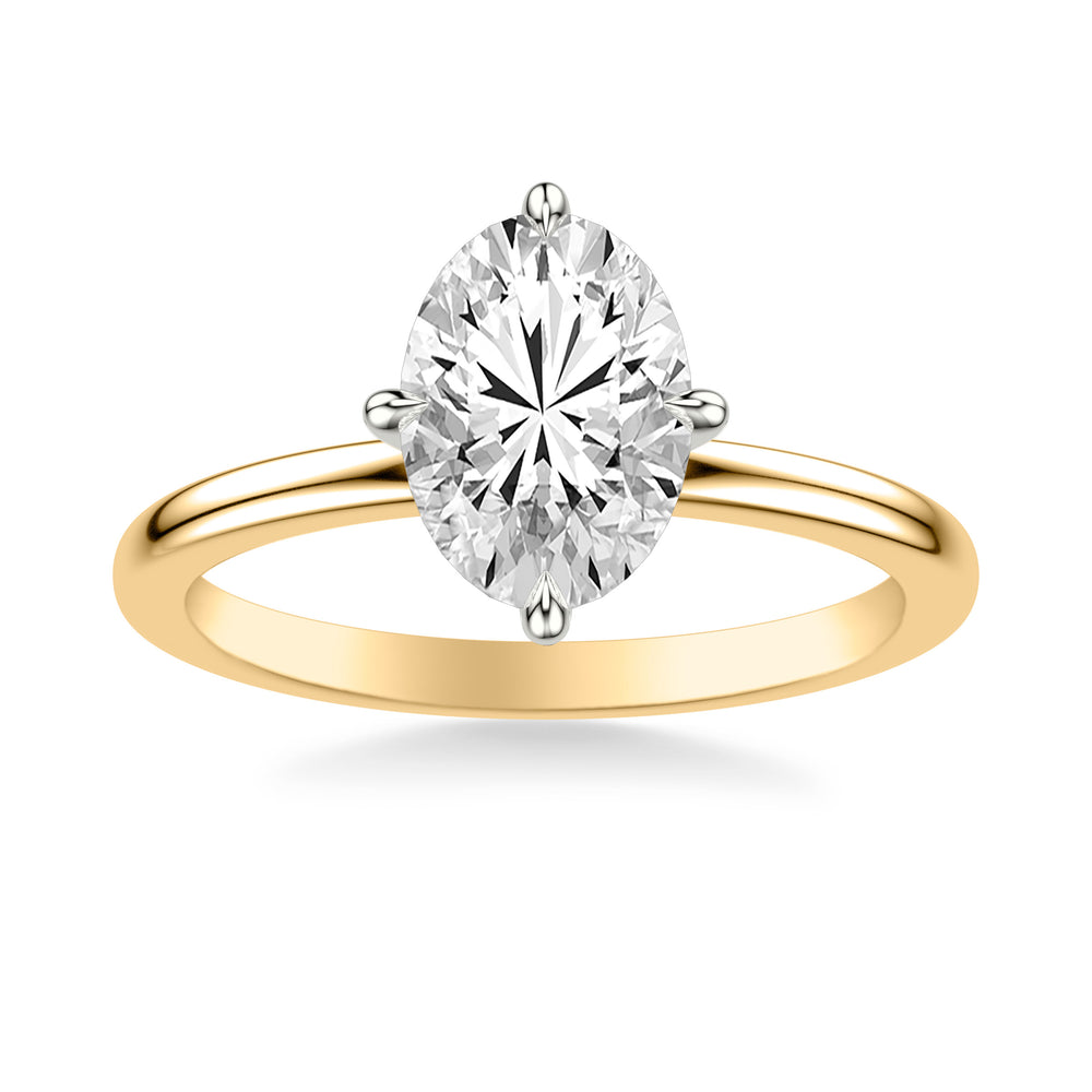 Classic Solitaire Engagement Ring with North-South Claw Prongs and Polished Shank.  Center Stone is not included.