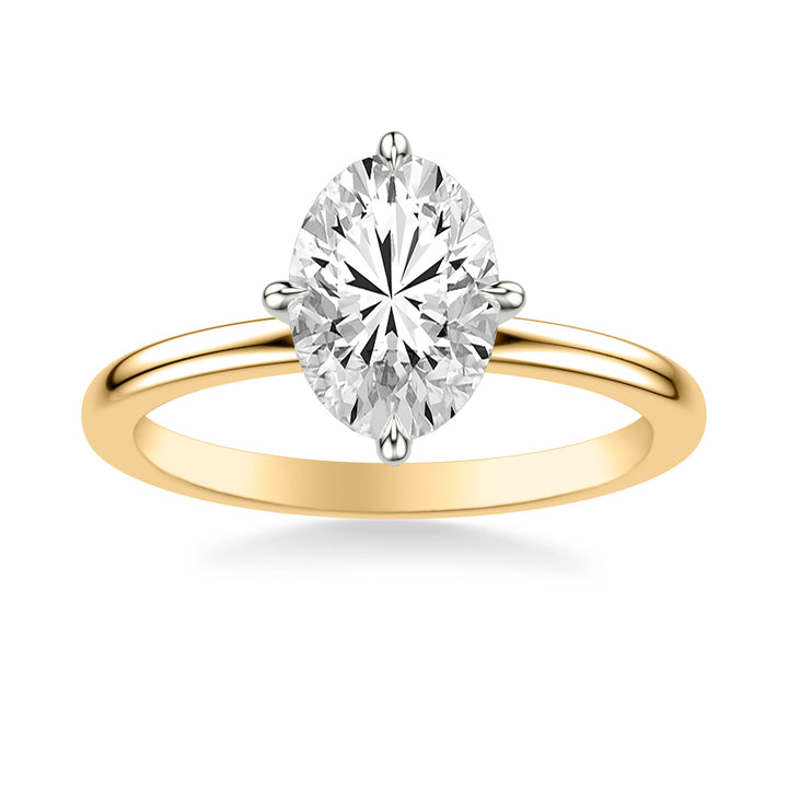Classic Solitaire Engagement Ring with North-South Claw Prongs and Polished Shank.  Center Stone is not included.