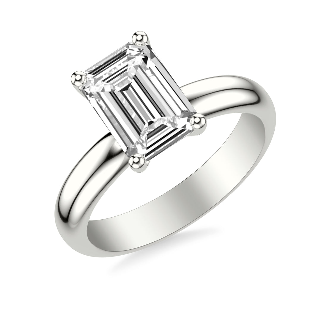 Classic Solitaire Engagement Ring with 3.5MM Wide Polished Shank.  Center Stone is not included.