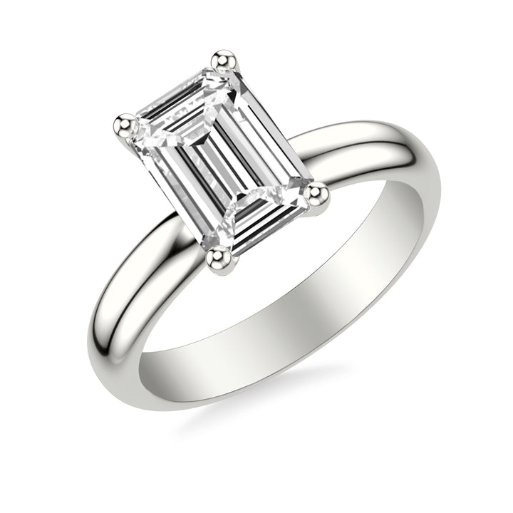 Classic Solitaire Engagement Ring with 3.5MM Wide Polished Shank.  Center Stone is not included.