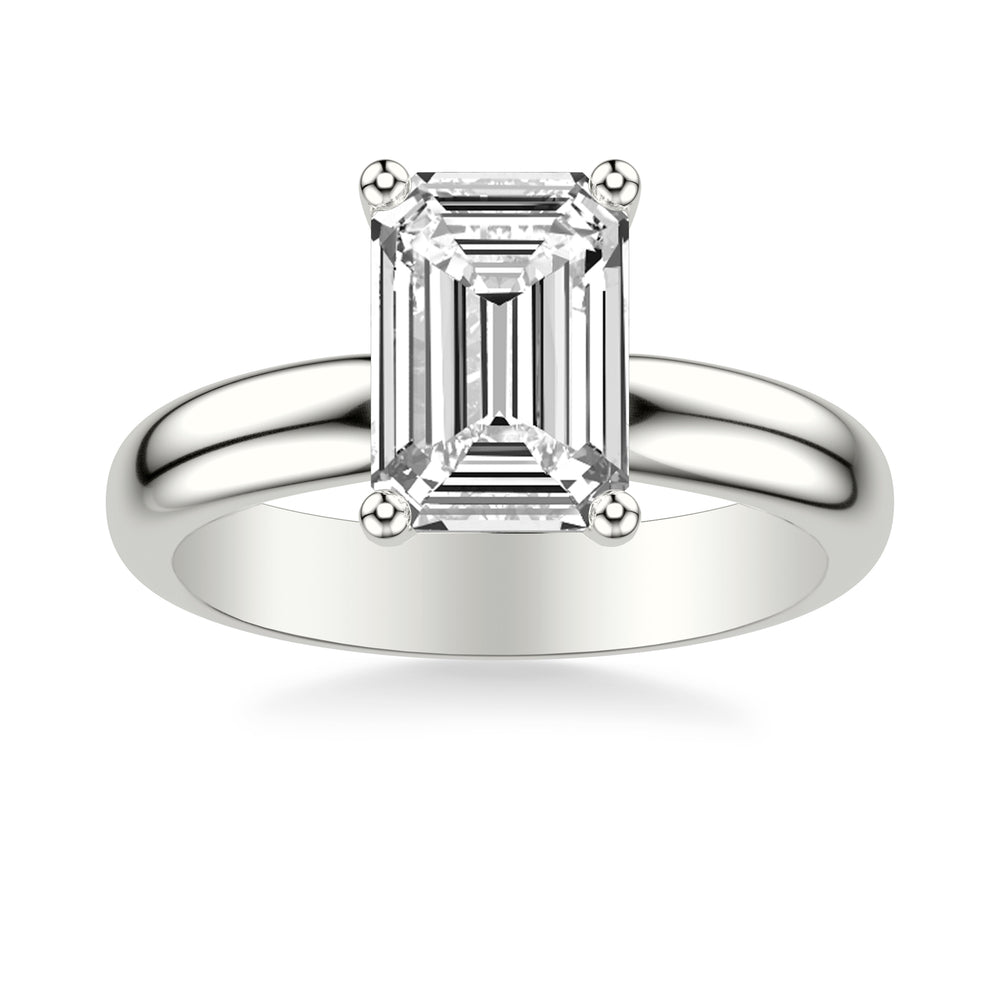 Classic Solitaire Engagement Ring with 3.5MM Wide Polished Shank.  Center Stone is not included.