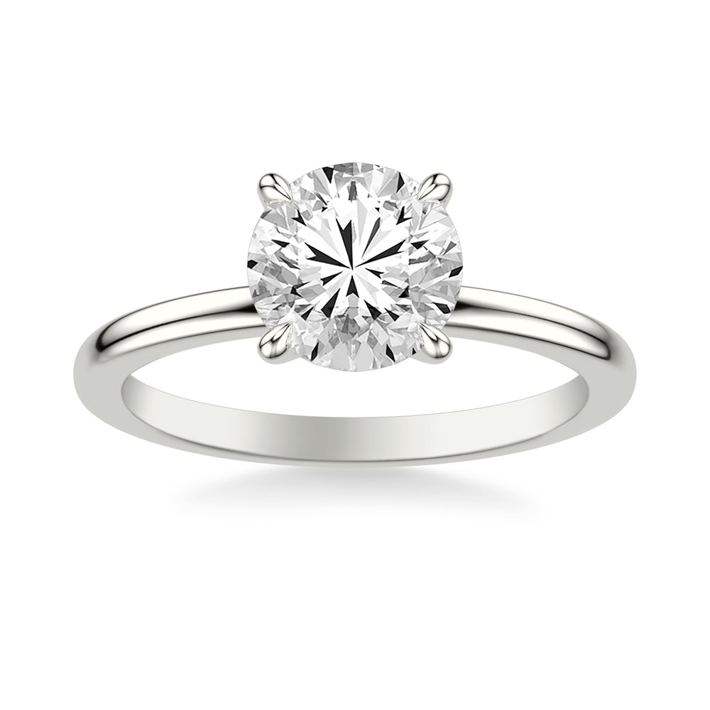 Classic Solitaire Engagement Ring with Claw Prongs and Polished Shank.  Center Stone is not included.