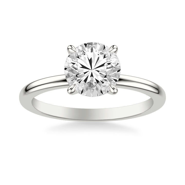 Classic Solitaire Engagement Ring with Claw Prongs and Polished Shank.  Center Stone is not included.
