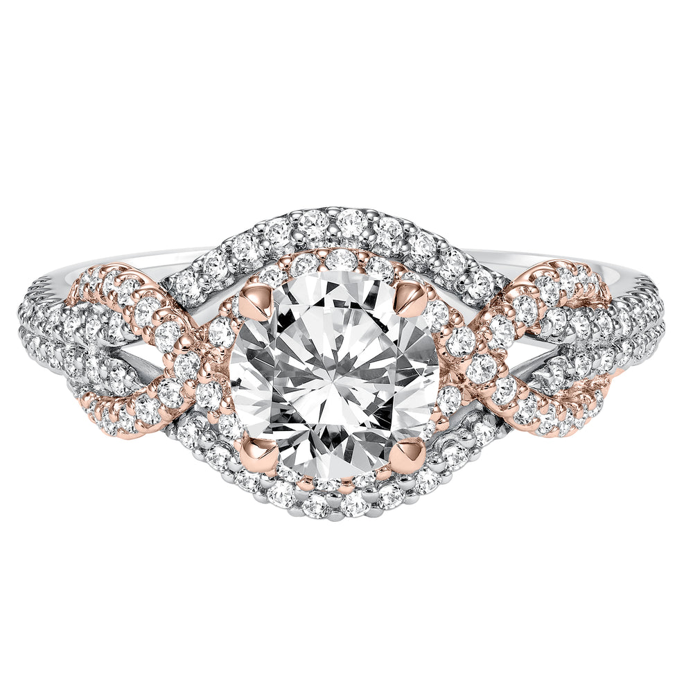 Contemporary Complete Love Engagement Ring.  Center Stone is not included.