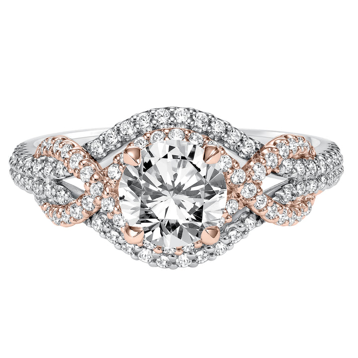 Contemporary Complete Love Engagement Ring.  Center Stone is not included.
