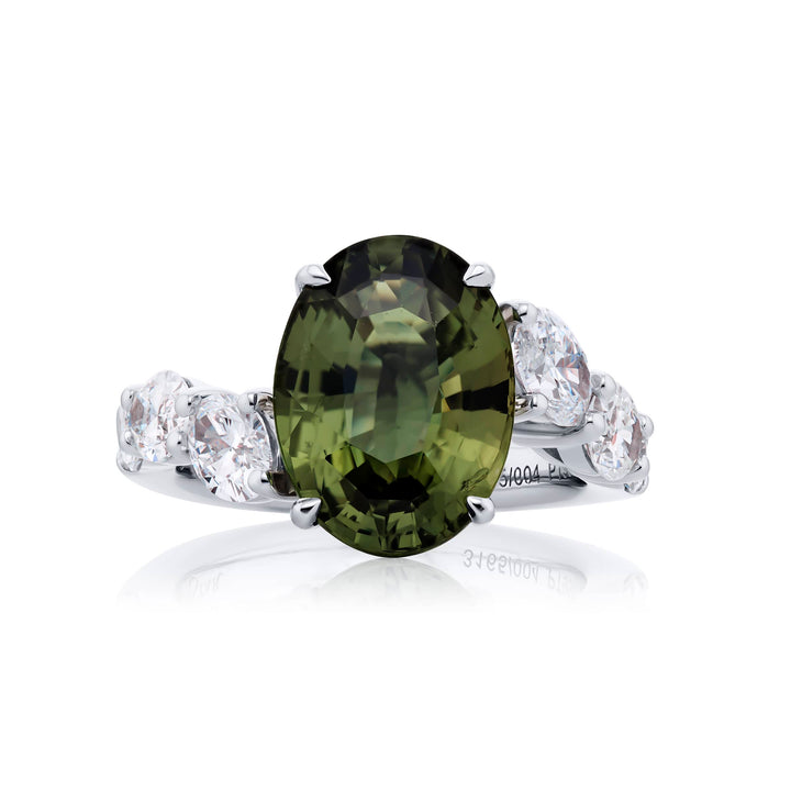 Platinum Oval Alexandrite GIA Certified Ring
