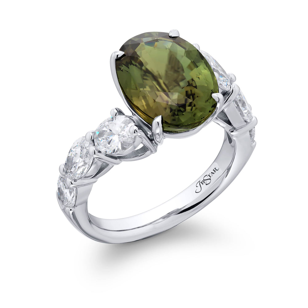 Platinum Oval Alexandrite GIA Certified Ring