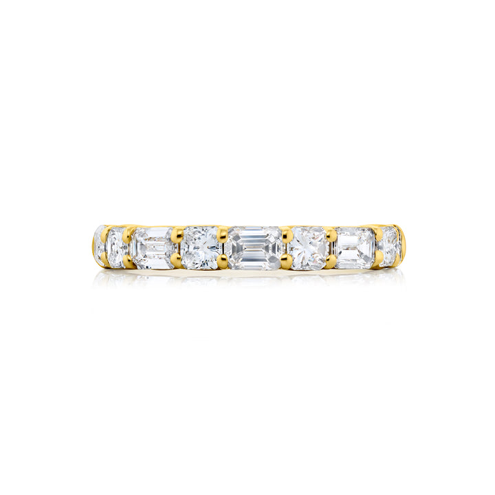 18K Yellow Gold Emerald-Cut and Radiant-Cut Diamond East-West Band