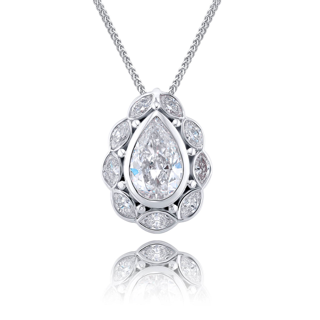 Elegance Elevated: Our signature 3.12 ctw. GIA certified Bezel Diamond Band. These five gorgeous emerald-cut diamonds are handcrafted in pure platinum.