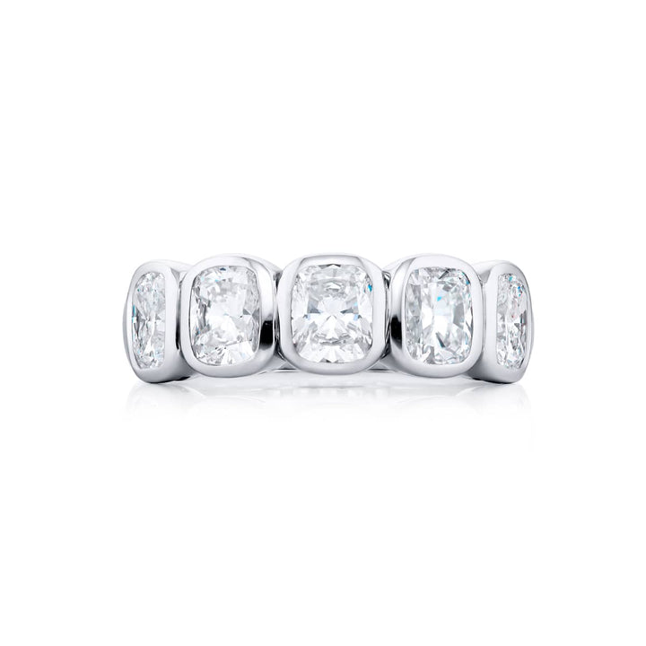 Platinum Cushion-Cut Diamond GIA Certified Band