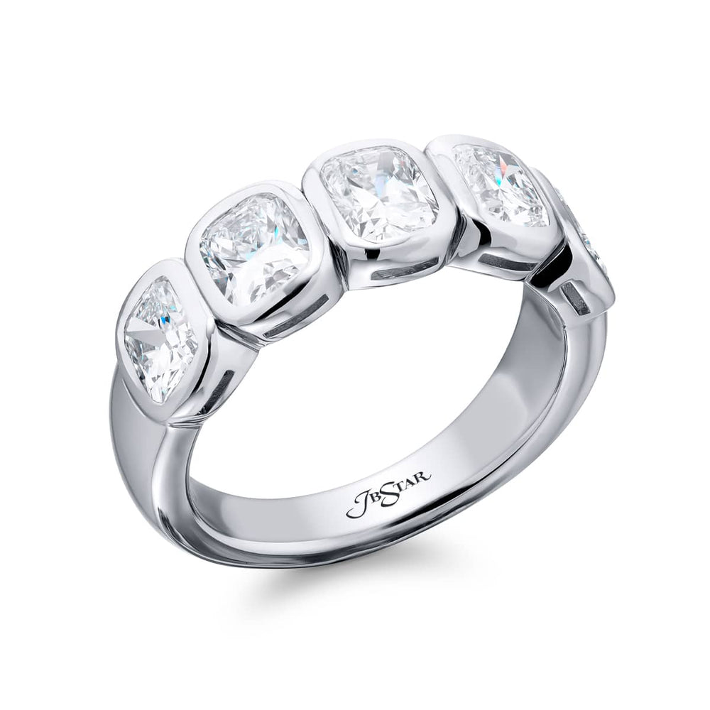 Platinum Cushion-Cut Diamond GIA Certified Band